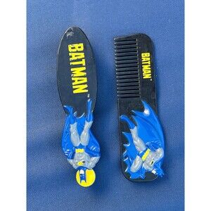 Vintage Batman Hairbrush and Comb DC Comics superhero hair brush black